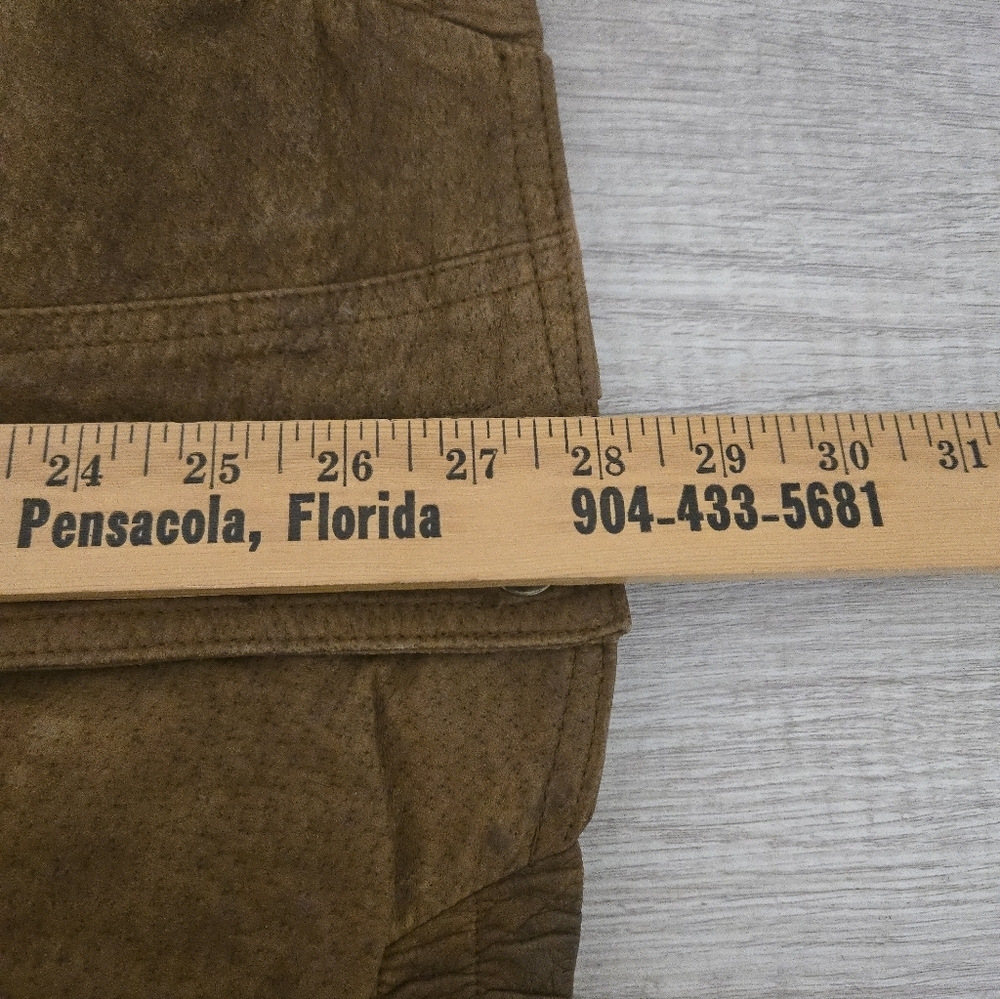 Vintage Bugle Boy Leather Bomber Jacket Mens Large Brown Naturally Distressed - Picture 5 of 9